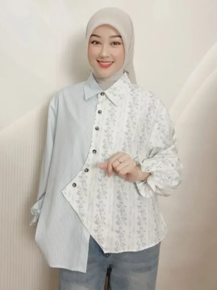 [NEW]ASAYA Atasan kemeja lengan panjang model baru dan bergaya trendi casual untuk wanita elegant