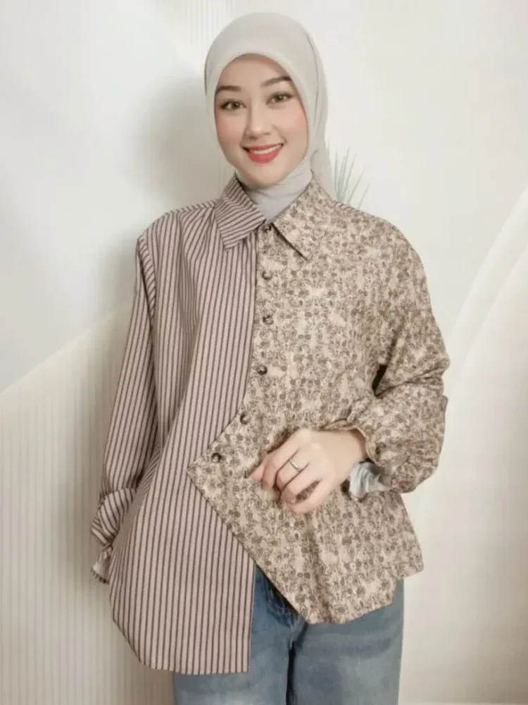 [NEW]ASAYA Atasan kemeja lengan panjang model baru dan bergaya trendi casual untuk wanita elegant