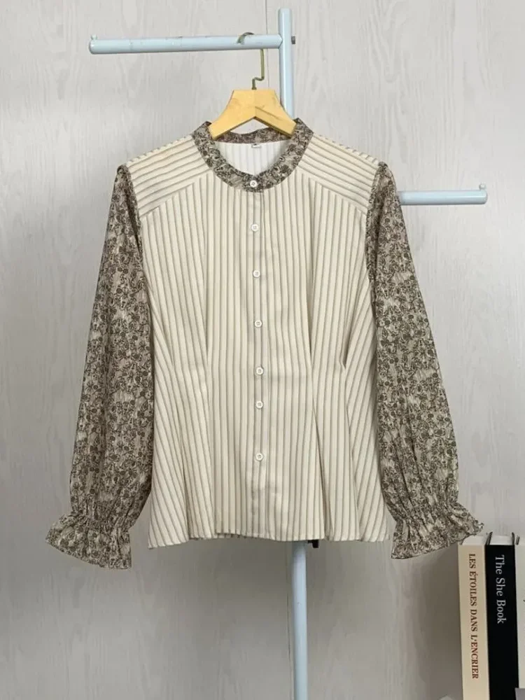 [READY STOCK]ASAYA Kemeja cetak temperamen gaya baru wanita atasan elegan