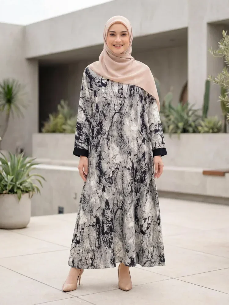[READY STOCK]ASAYA Gaun gaya elegan kasual lengan panjang dengan