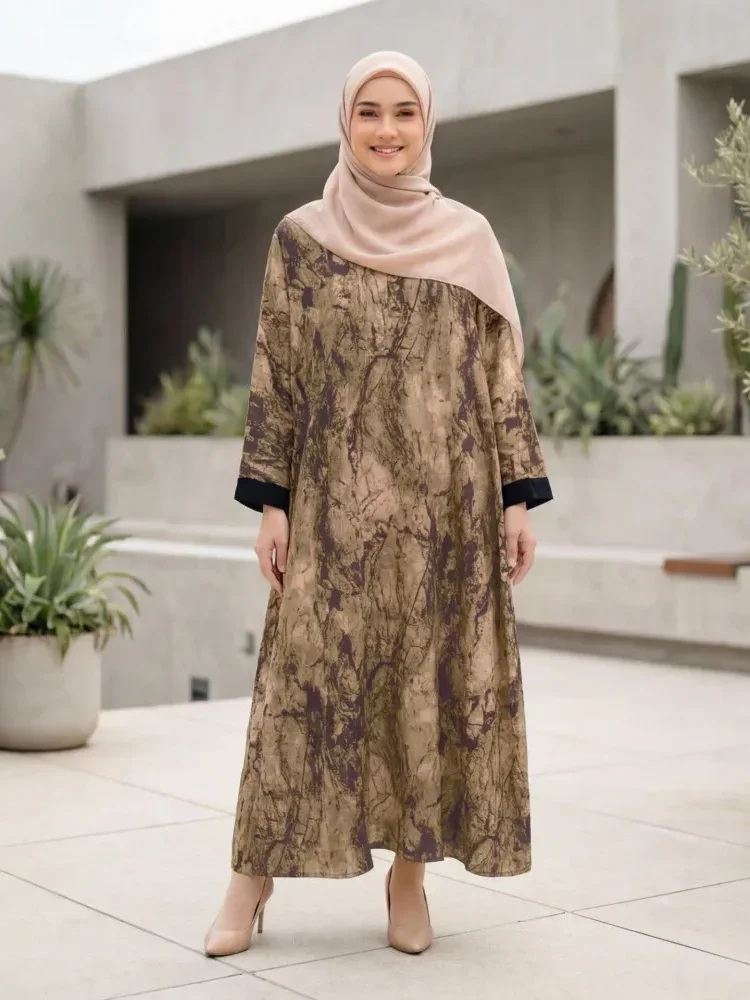 [READY STOCK]ASAYA Gaun gaya elegan kasual lengan panjang dengan