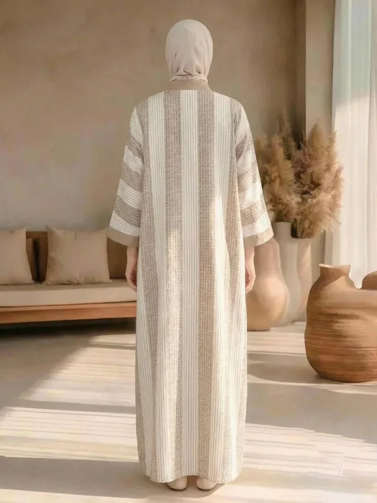 ASAYA Gaun gaya elegan kasual lengan panjang dengan