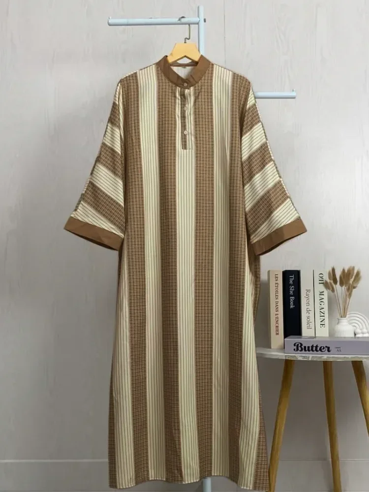 ASAYA Gaun gaya elegan kasual lengan panjang dengan