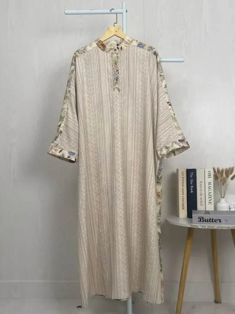 ASAYA Gaun gaya elegan kasual lengan panjang dengan