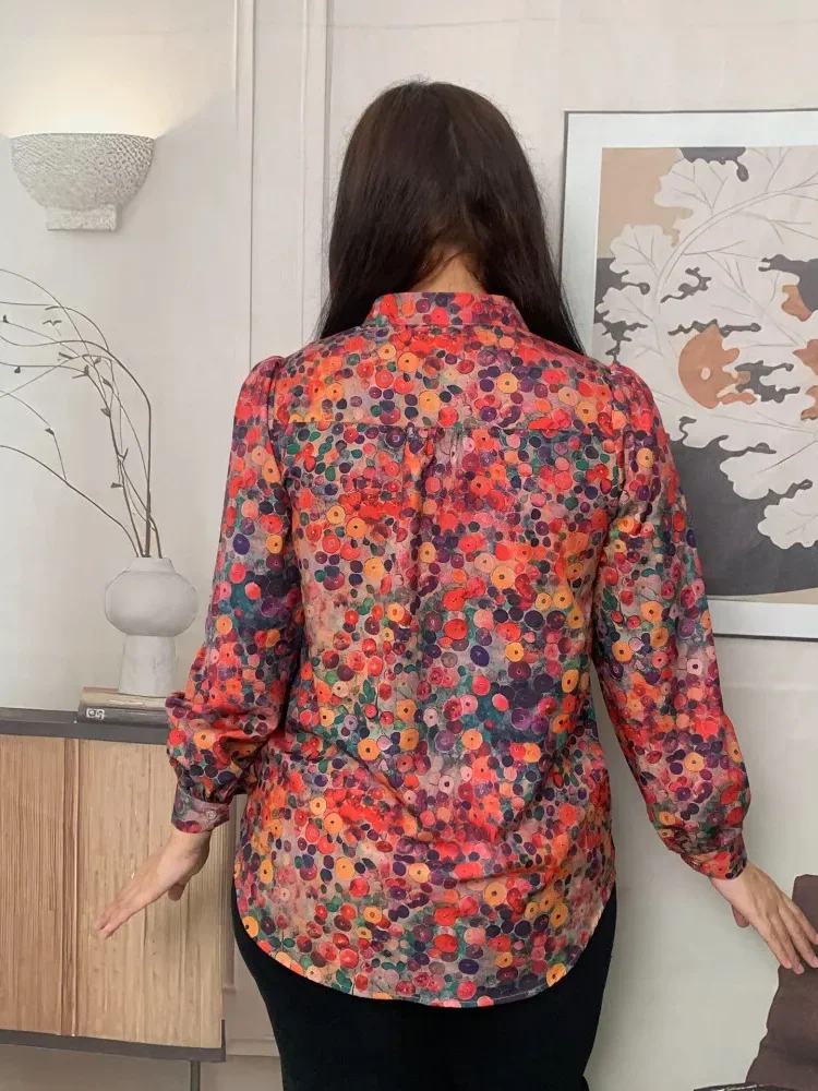 [DISKON KILAT]FADFAD Fashion new temperament print thin sunscreen shirt women loose slim this year's popular shirt