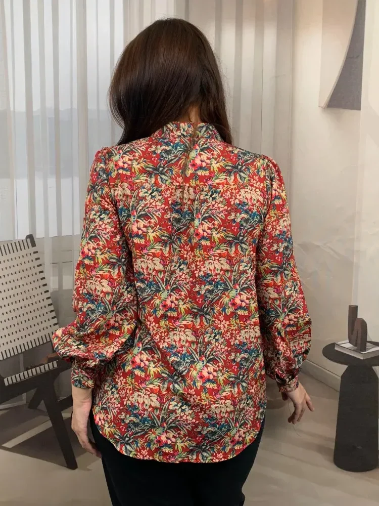 [DISKON KILAT]FADFAD Fashion new temperament print thin sunscreen shirt women loose slim this year's popular shirt