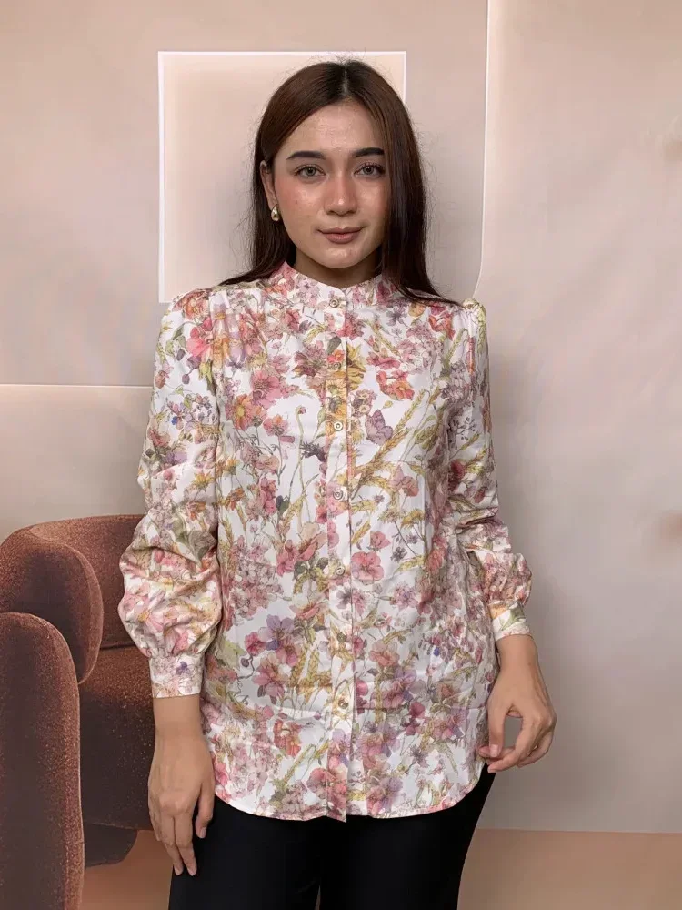 [DISKON KILAT]FADFAD Fashion new temperament print thin sunscreen shirt women loose slim this year's popular shirt