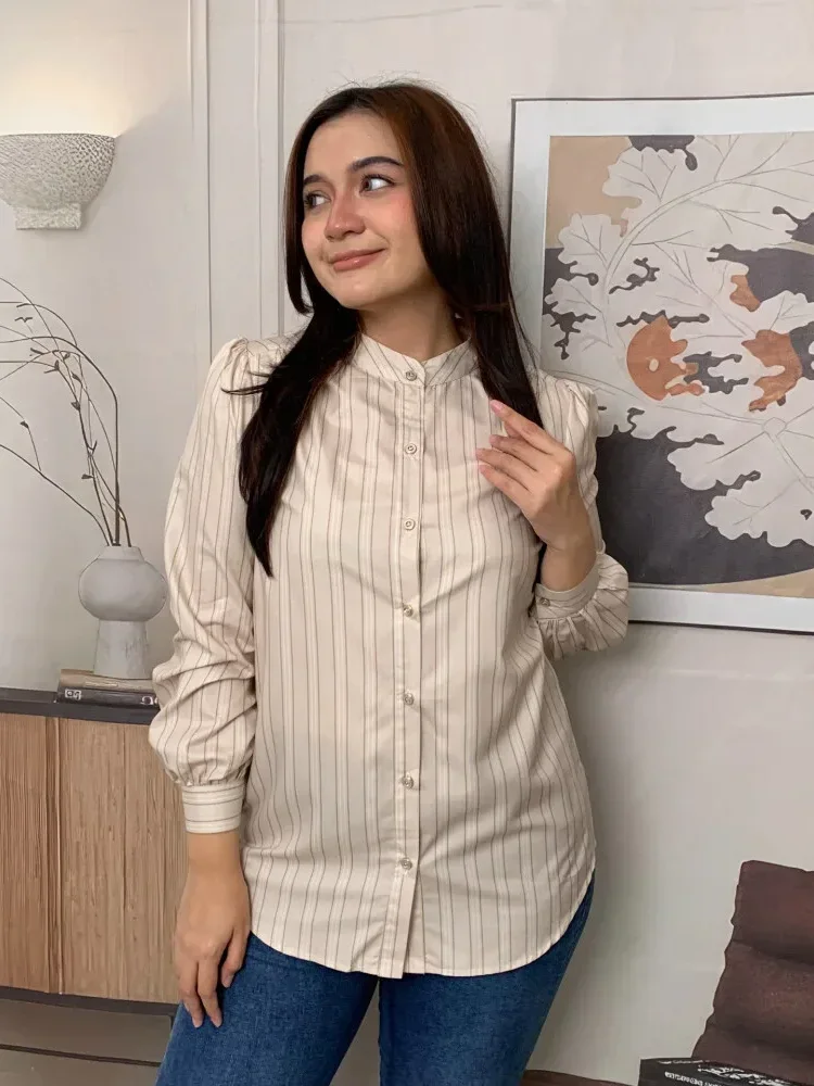 [DISKON KILAT]FADFAD Fashion new temperament print thin sunscreen shirt women loose slim this year's popular shirt