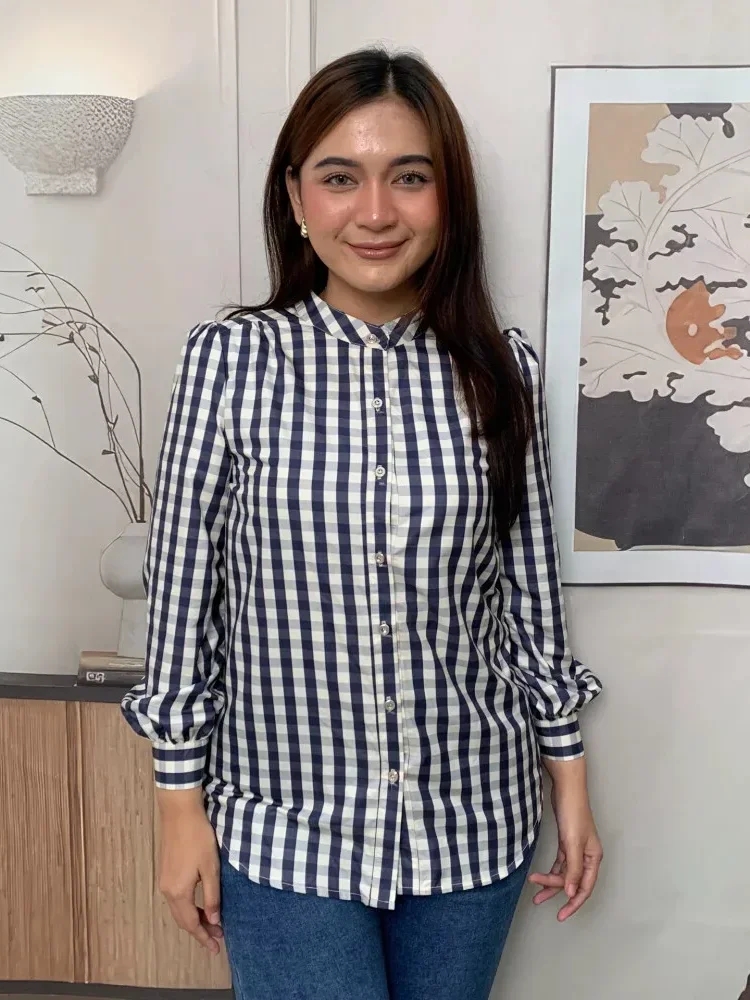 [DISKON KILAT]FADFAD Kemeja cetak temperamen gaya baru wanita atasan elegan