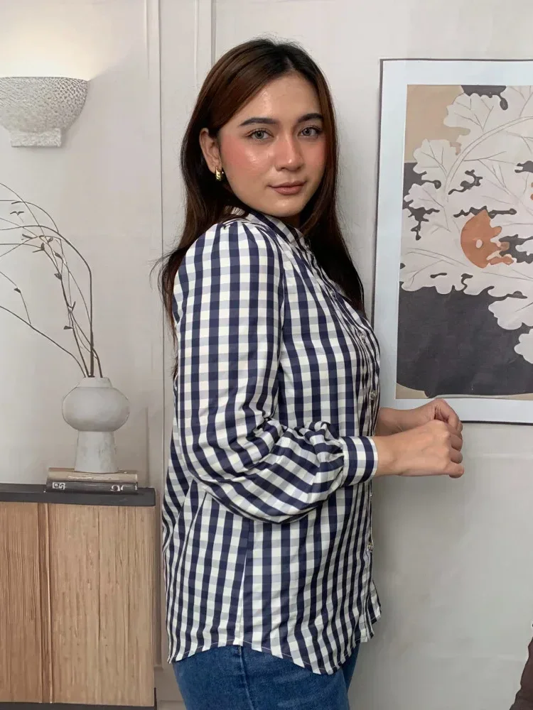 [DISKON KILAT]FADFAD Kemeja cetak temperamen gaya baru wanita atasan elegan