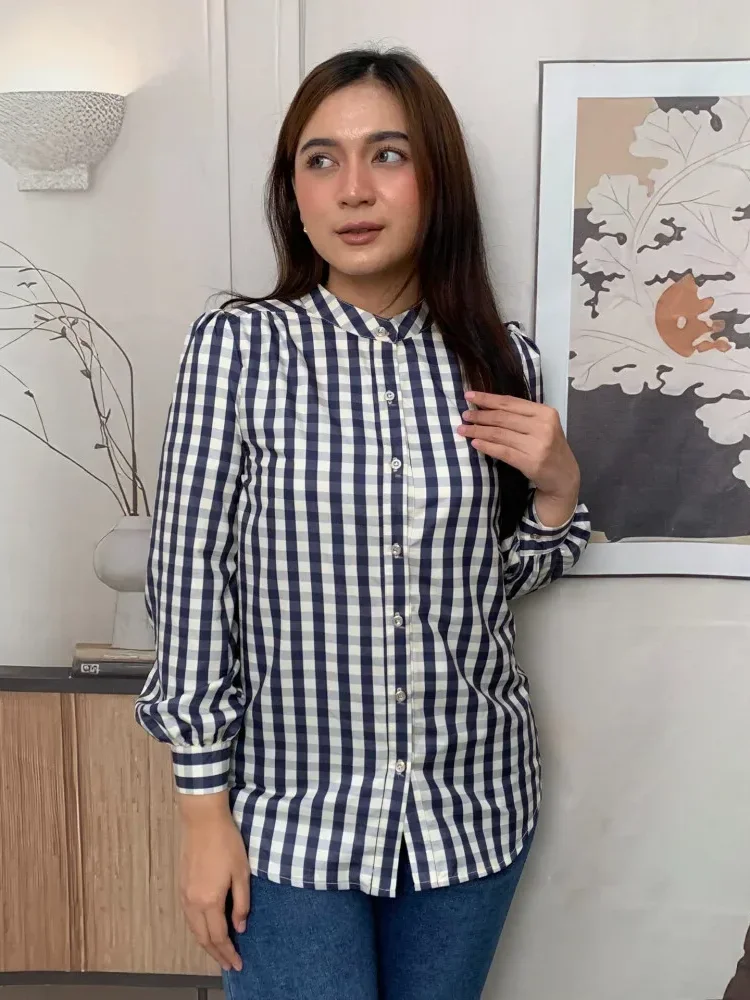 [DISKON KILAT]FADFAD Kemeja cetak temperamen gaya baru wanita atasan elegan