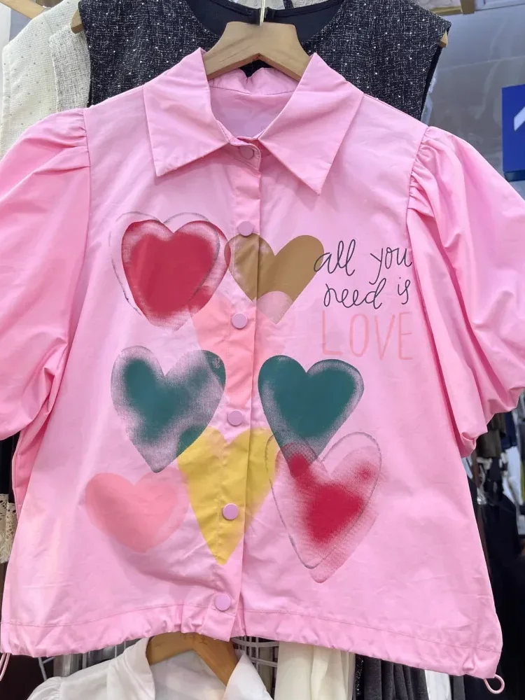 [DISKON KILAT]CHICMORE Kemeja pendek lengan lucu longgar untuk wanita