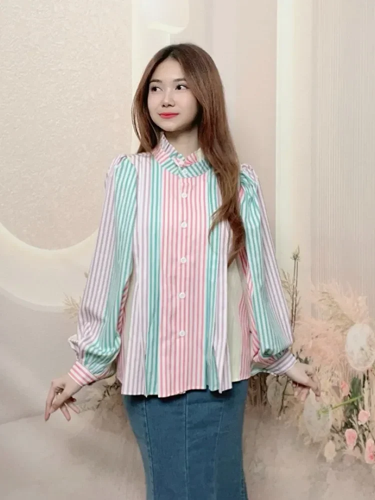 [DISKON KILAT]CHICMORE Korean-style design sense versatile floral long-sleeved shirt