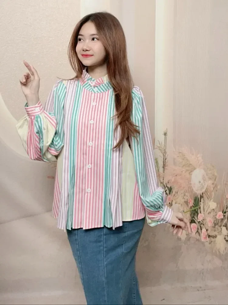 [DISKON KILAT]CHICMORE Korean-style design sense versatile floral long-sleeved shirt