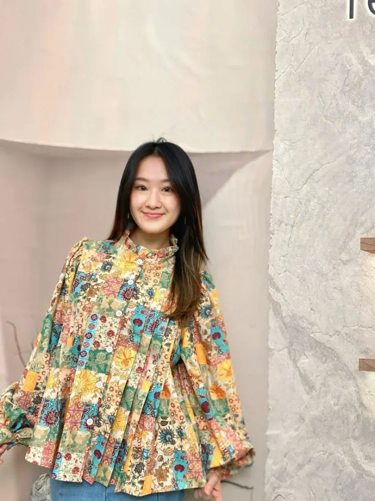 CHICMORE Korean-style design long-sleeved printed shirt