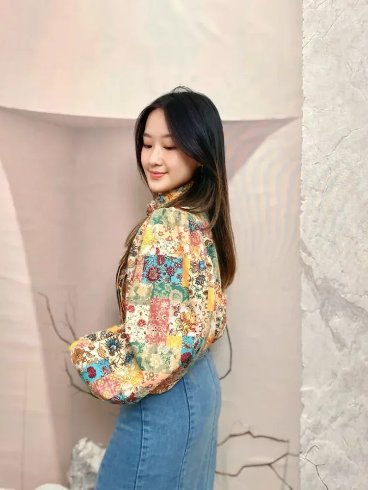 CHICMORE Korean-style design long-sleeved printed shirt