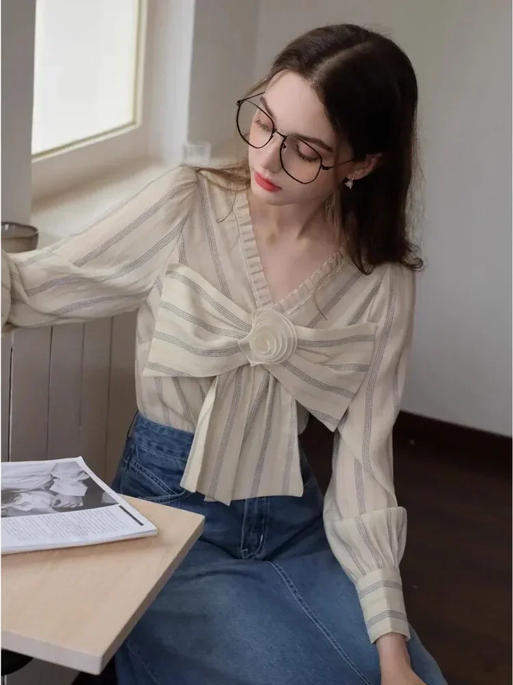 CHICMORE Korean-style design long-sleeved printed shirt