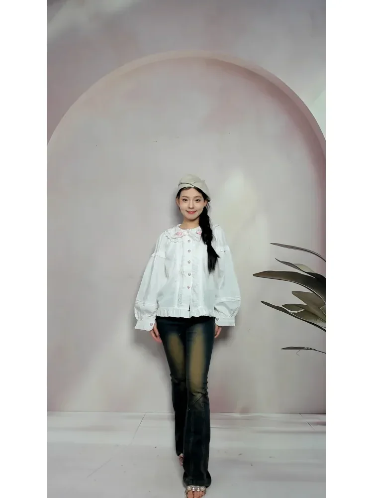 CHICMORE Korean-style design long-sleeved printed shirt