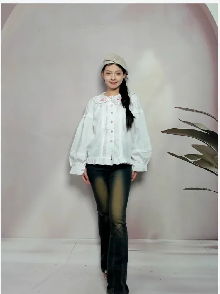 CHICMORE Korean-style design long-sleeved printed shirt