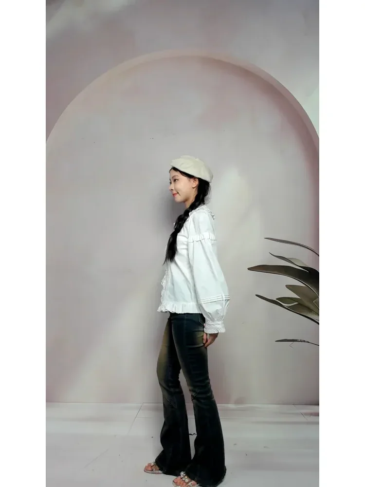 CHICMORE Korean-style design long-sleeved printed shirt