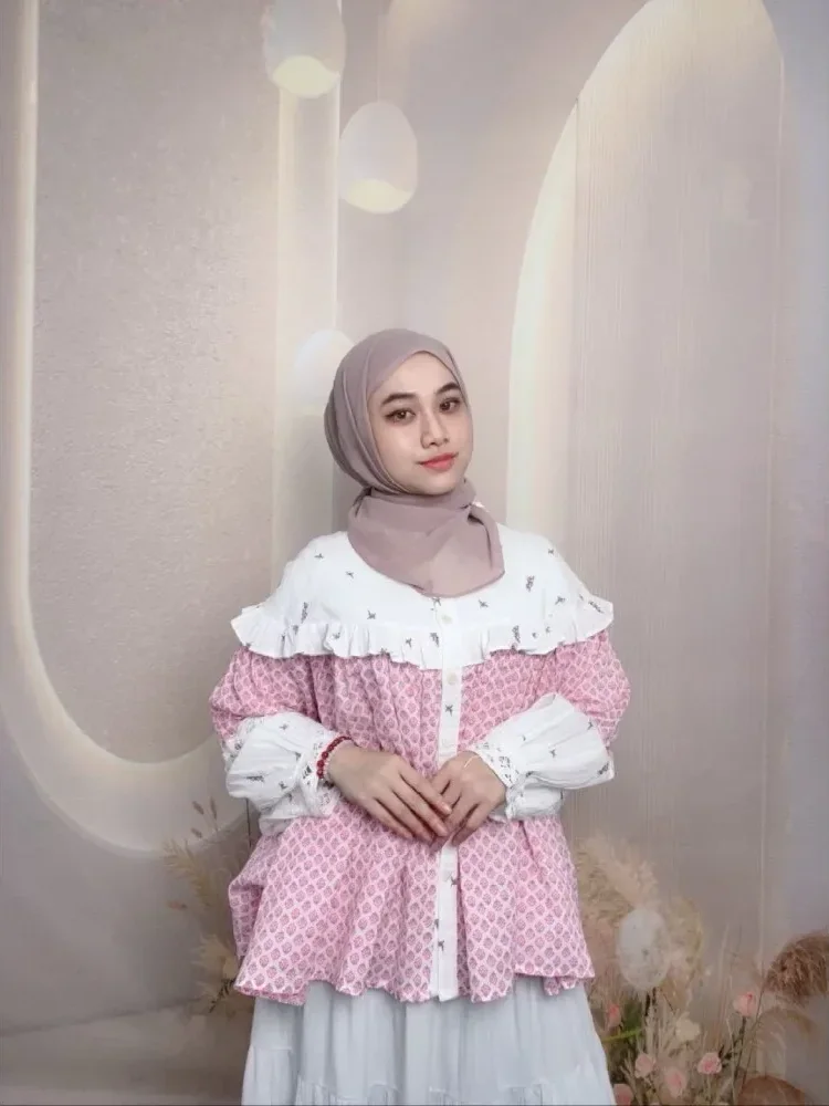 [DISKON KILAT]CHICMORE Korean-style design long-sleeved printed shirt
