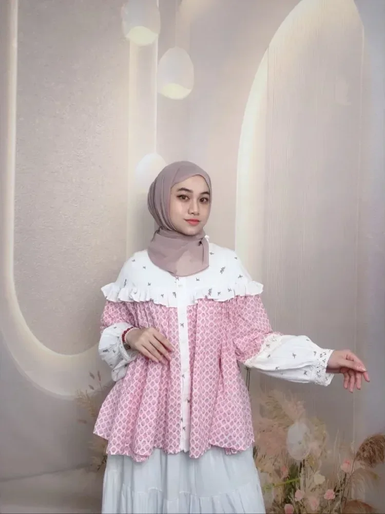[DISKON KILAT]CHICMORE Korean-style design long-sleeved printed shirt