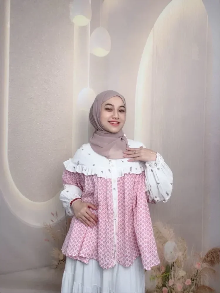 [DISKON KILAT]CHICMORE Korean-style design long-sleeved printed shirt