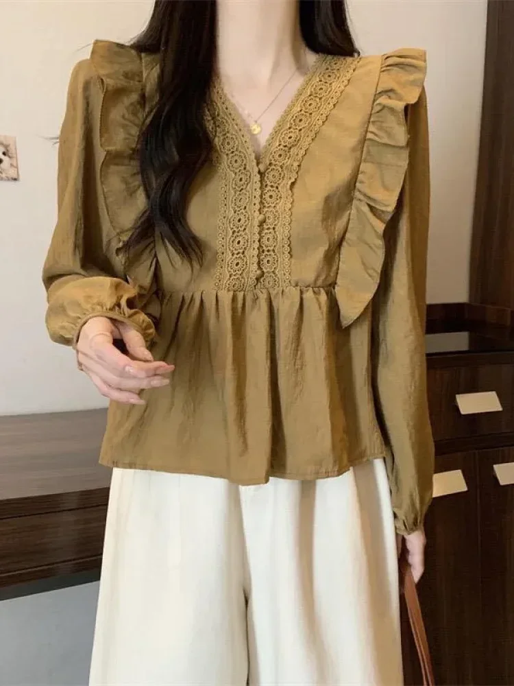 CHICMORE Korean-style design long-sleeved printed shirt
