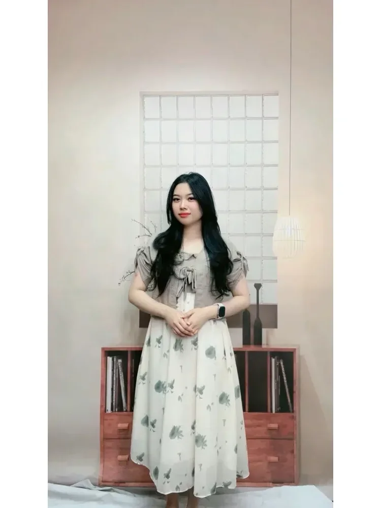 [DISKON KILAT]CHICMORE Setelan dua potong atasan + rok panjang untuk wanita