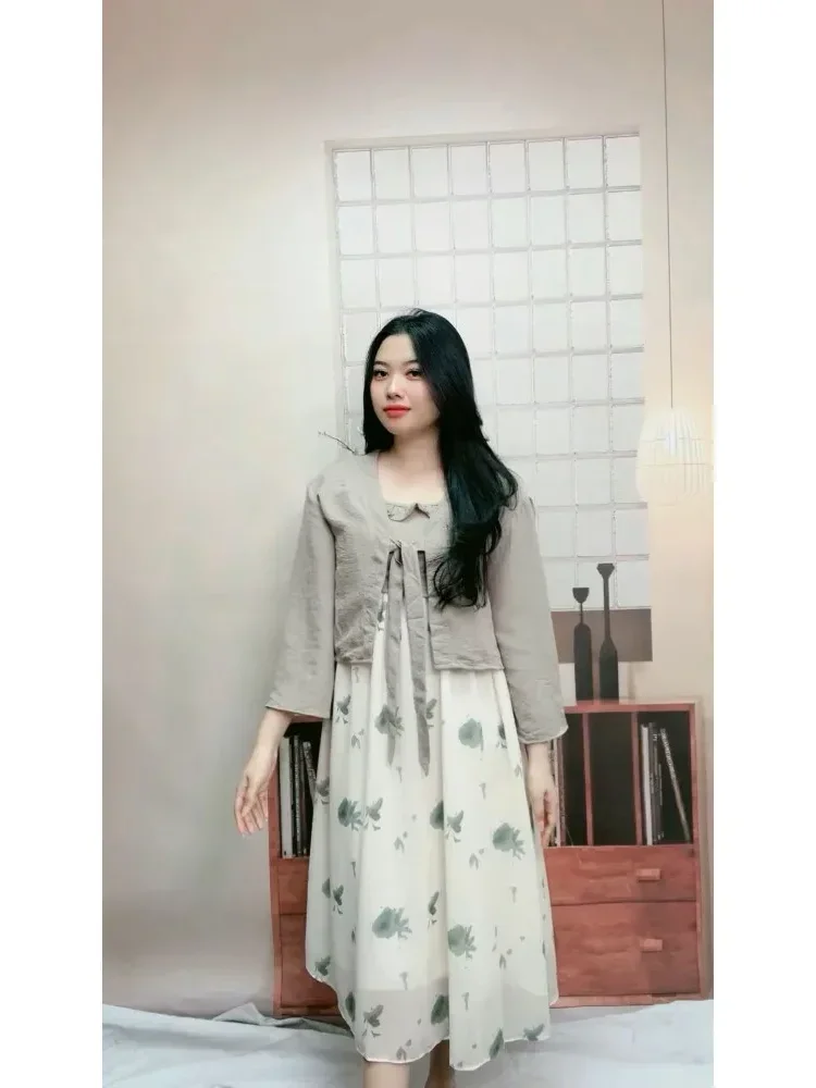 [DISKON KILAT]CHICMORE Setelan dua potong atasan + rok panjang untuk wanita
