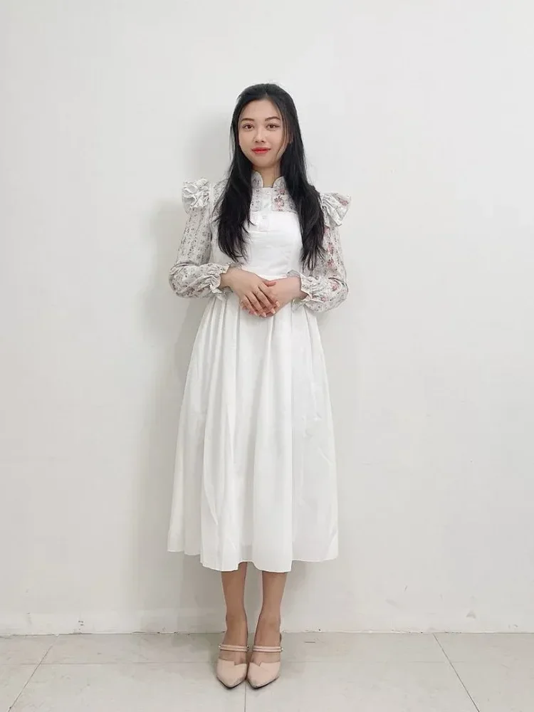 [NEW]FADFAD Fashionable and stylish dyed bubble sleeves dress