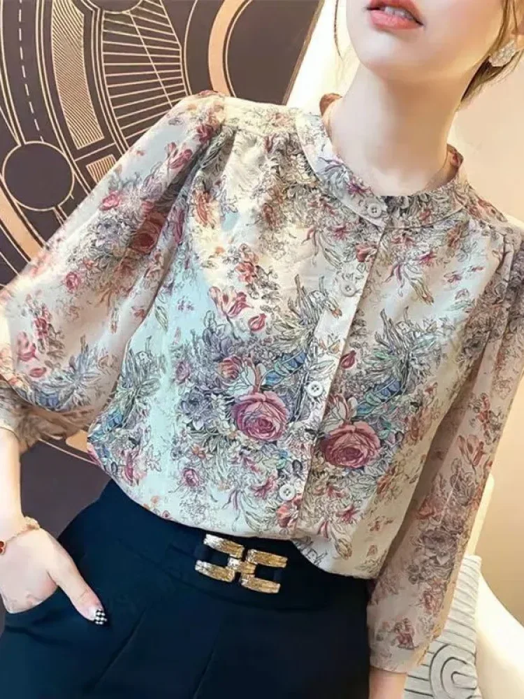 FADFAD Floral shirt women's loose and cool spring and summer breathable shirt trendy shirt top