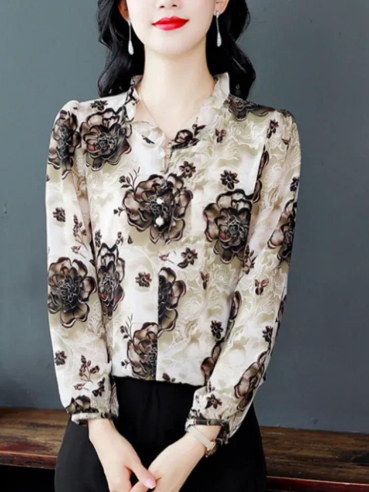 [CUCI GUDANG]FADFAD Floral shirt women's loose spring and summer trendy shirt top