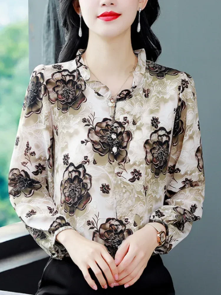 [CUCI GUDANG]FADFAD Floral shirt women's loose spring and summer trendy shirt top