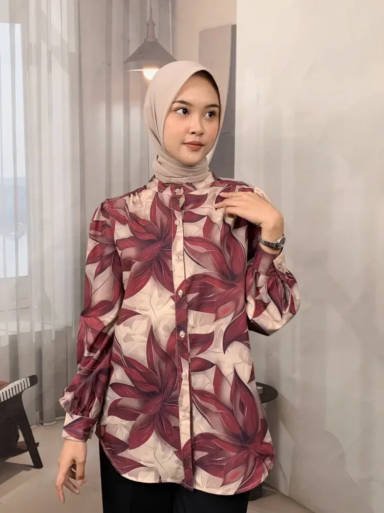 [DISKON KILAT]FADFAD Fashion new temperament print thin sunscreen shirt women loose slim this year's popular shirt