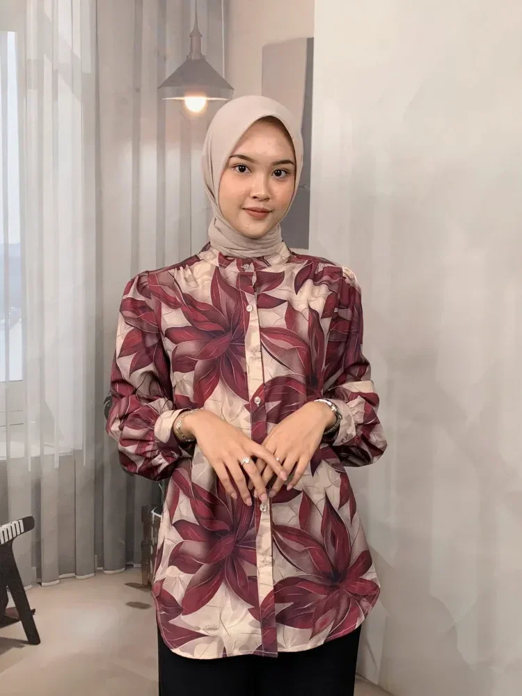 [DISKON KILAT]FADFAD Fashion new temperament print thin sunscreen shirt women loose slim this year's popular shirt