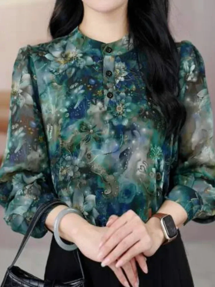 FADFAD Kemeja cetak temperamen gaya baru wanita atasan elegan