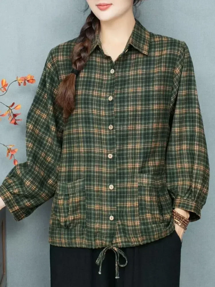 [DISKON KILAT]FADFAD Kemeja cetak temperamen gaya baru wanita atasan elegan