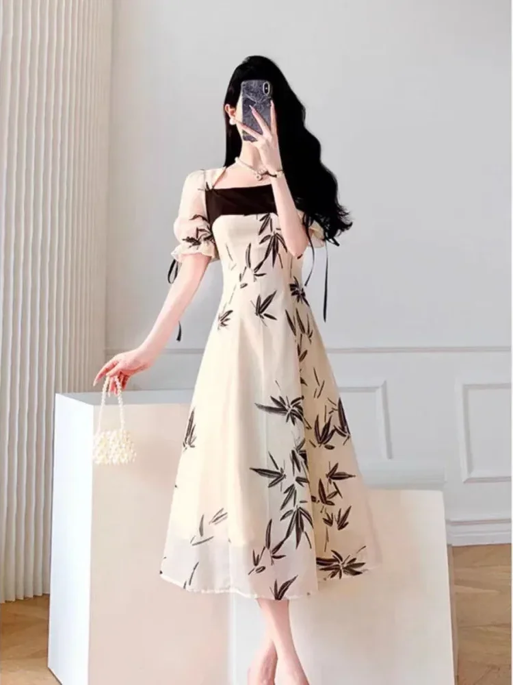 [DISKON KILAT]FADFAD Gaun lengan pendek yang stylish dan elegan