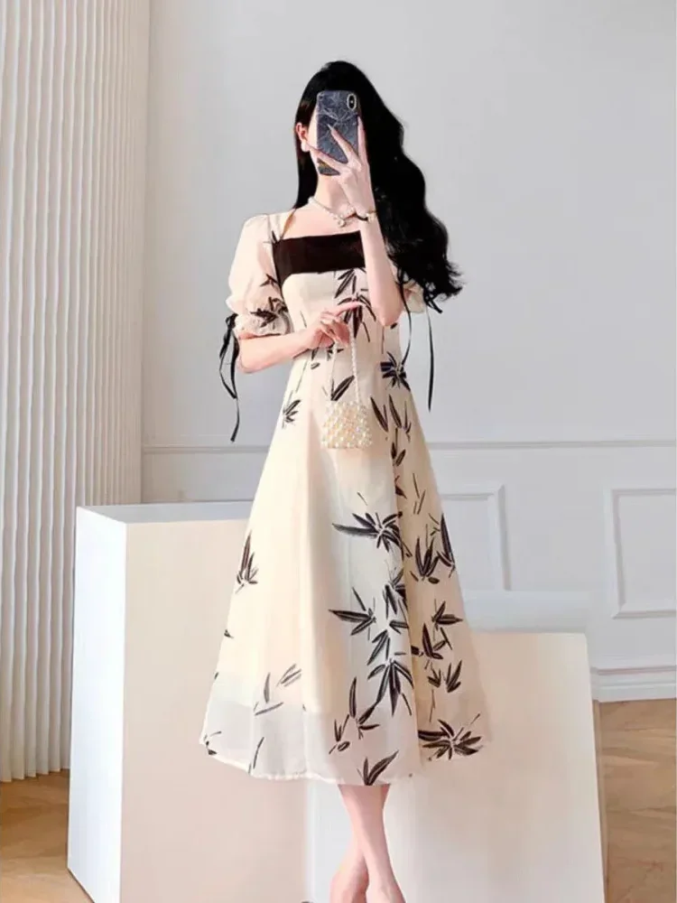 [DISKON KILAT]FADFAD Gaun lengan pendek yang stylish dan elegan