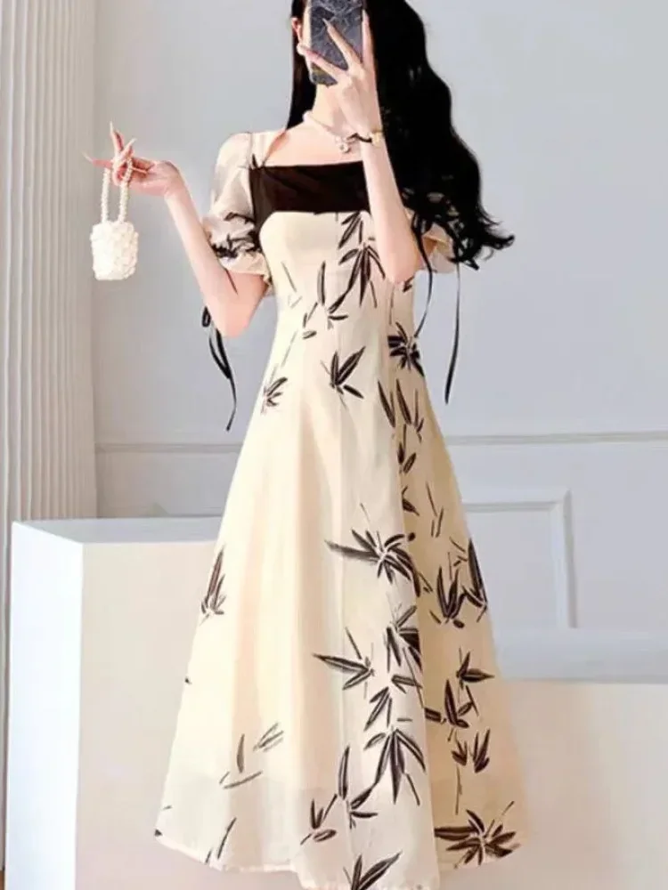 [DISKON KILAT]FADFAD Gaun lengan pendek yang stylish dan elegan