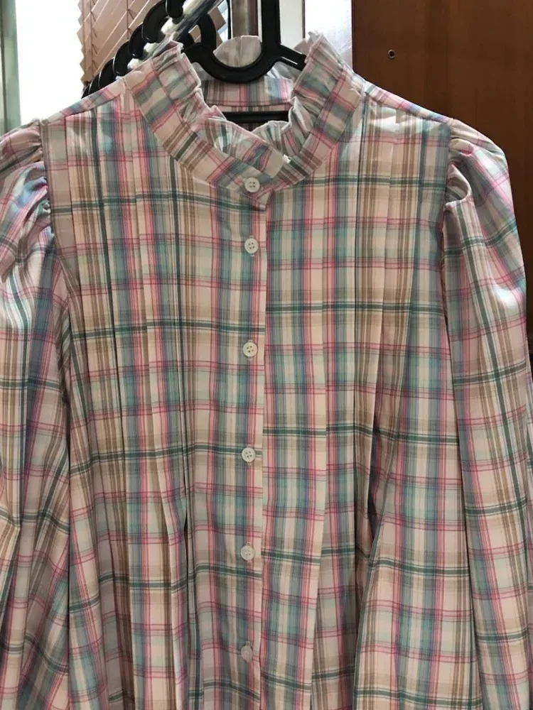 CHICMORE Kemeja wanita lengan panjang  atasan retro wanita 2024