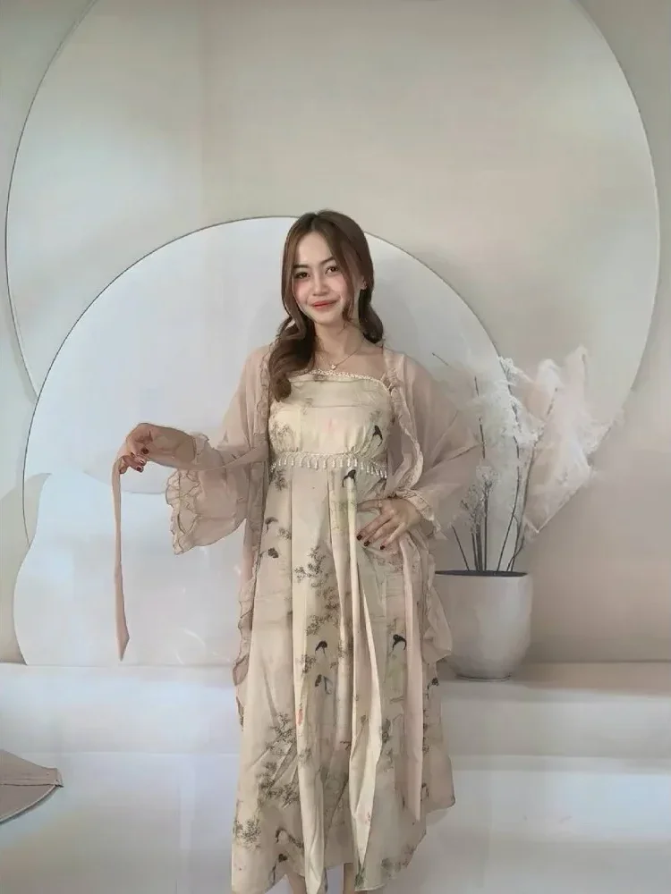 [DISKON KILAT]CHICMORE Gaun wanita mode ramping rok midi lengan panjang square neck cantik