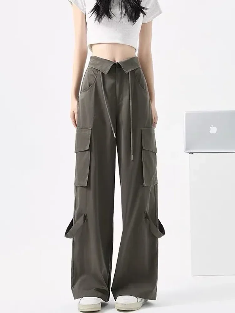 [NEW]CHICMORE Celana panjang pinggang ramping gaya cargo terbaru