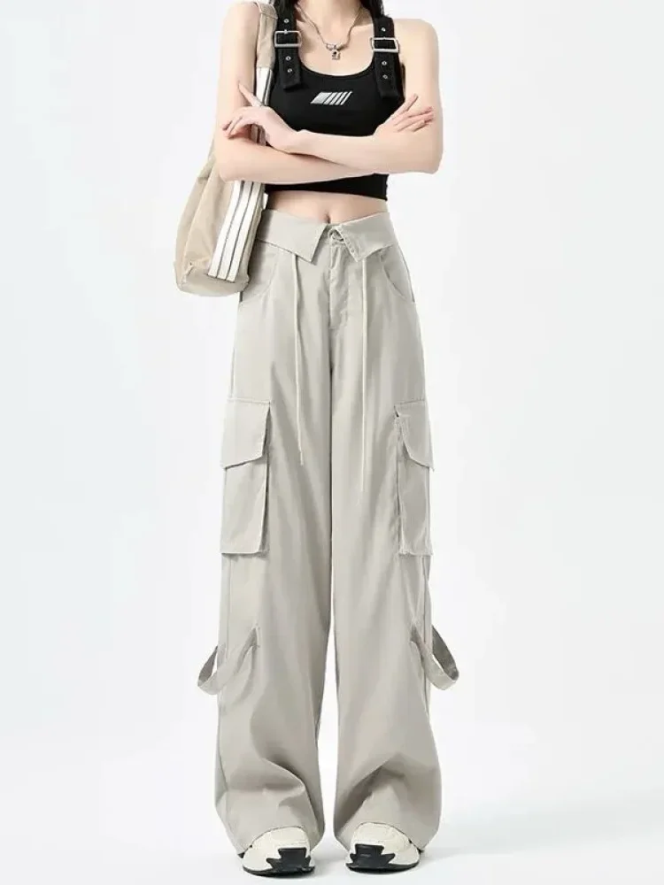 [NEW]CHICMORE Celana panjang pinggang ramping gaya cargo terbaru