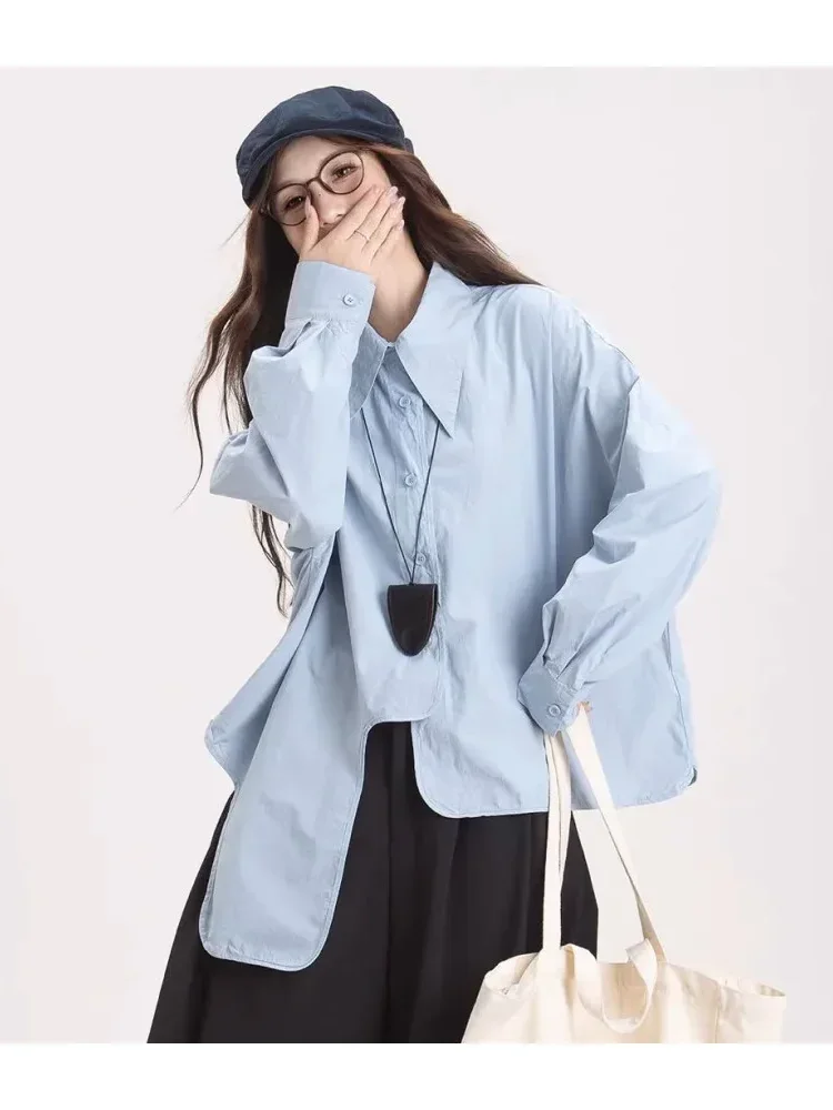 CHICMORE （hanya atasan tidak termasuk celana）atasan kemeja gaya kekinian dengan kancing sebaris dan lengan panjang