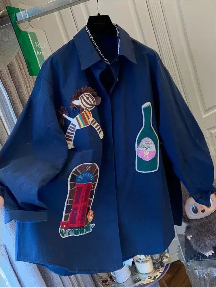 [NEW]CHICMORE Atasan kemeja wanita model unik trendi dengan lengan panjang dan saku cantik