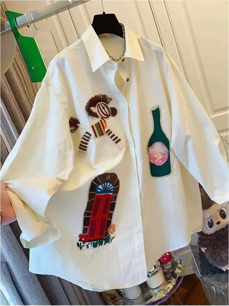 [NEW]CHICMORE Atasan kemeja wanita model unik trendi dengan lengan panjang dan saku cantik