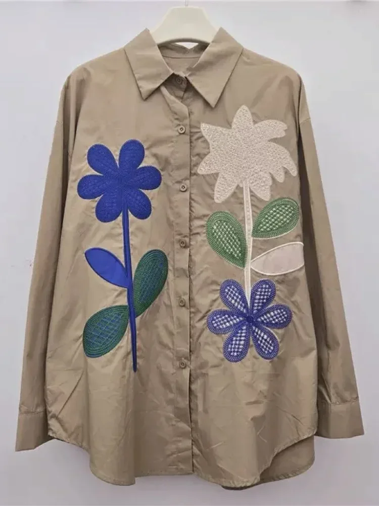 [NEW]CHICMORE Atasan kemeja wanita model unik trendi dengan lengan panjang dan saku cantik