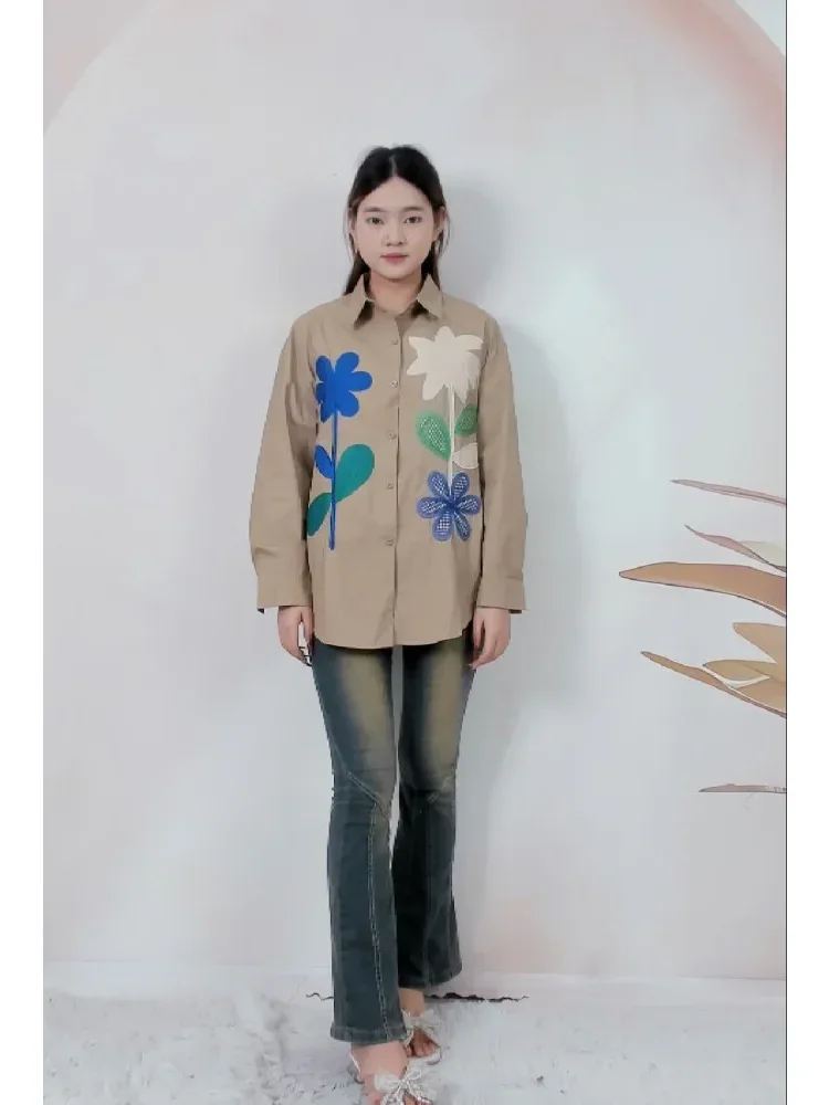 [NEW]CHICMORE Atasan kemeja wanita model unik trendi dengan lengan panjang dan saku cantik